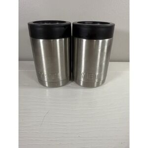 YETI Rambler Colster Can Cooler Stainless Steel Vacuum Insulated Lot 2 Soda Beer